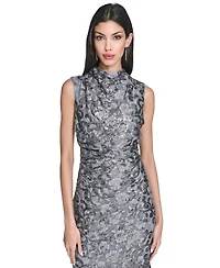 Vince Camuto Women's Sequin Lace High-Cowl Neck Dress