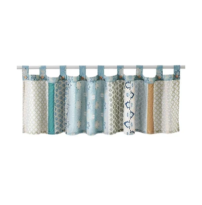 Greenland Home Fashions Thalia Stylized Florals and Geometric Prints Bohemian Ultimate Comfort Valance 84"x21" Blue