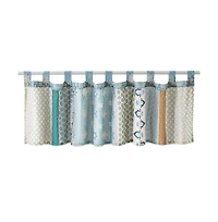 Greenland Home Fashions Thalia Stylized Florals and Geometric Prints Bohemian Ultimate Comfort Valance 84"x21" Blue