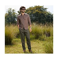 Campus Sutra Men's Mocha Brown Bi-Check Shirt