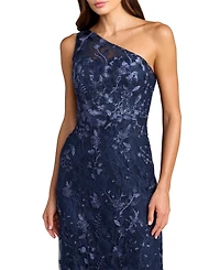 Mac Duggal Women's One Shoulder Lace Embroidered Gown