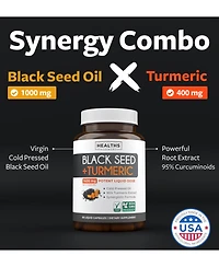 Healths Harmony Black Seed Oil + Turmeric, 60ct