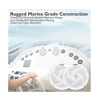 Waterproof Marine Speakers, Low-Profile Slim Style, 4.0'' -inch (100 Watt)