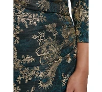 Vince Camuto Plus Size Ruched Foil Knit Midi Dress