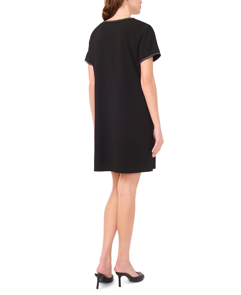 Msk Women's Short Sleeve Stud Detail Dress