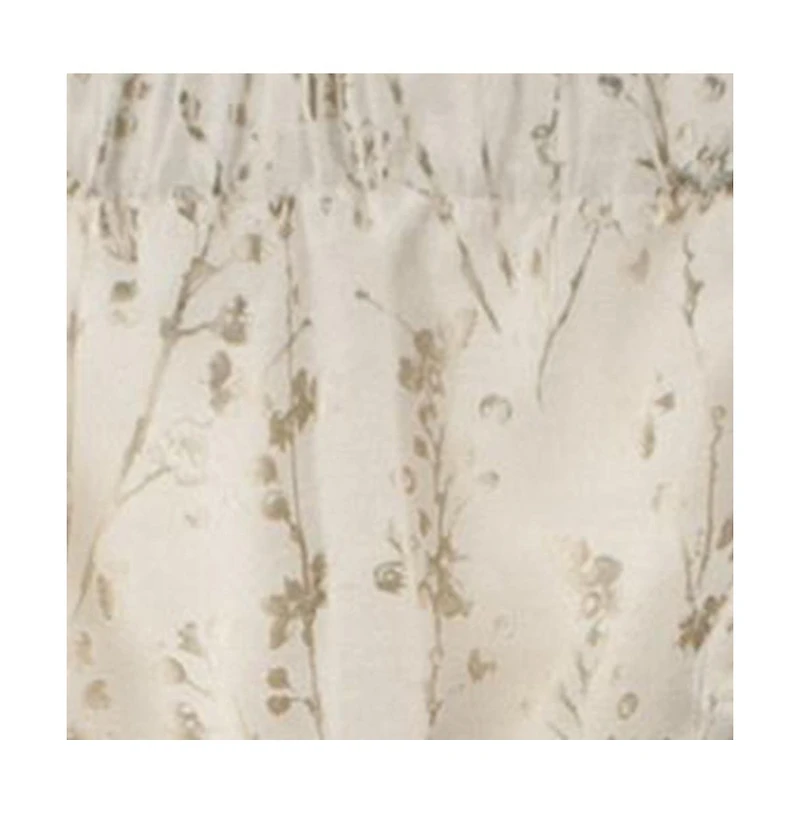 Ellis Curtain Meadow High Quality Room Darkening Solid Natural Stylish Color Lined Tie-Up Window Valance - 50 x22" - 50" x 22" Linen
