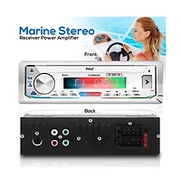 Marine Stereo Receiver Power Amplifier - Am/Fm/MP3/Usb/Aux/Sd, 30 Preset Stations with Lcd Display & Remote Control