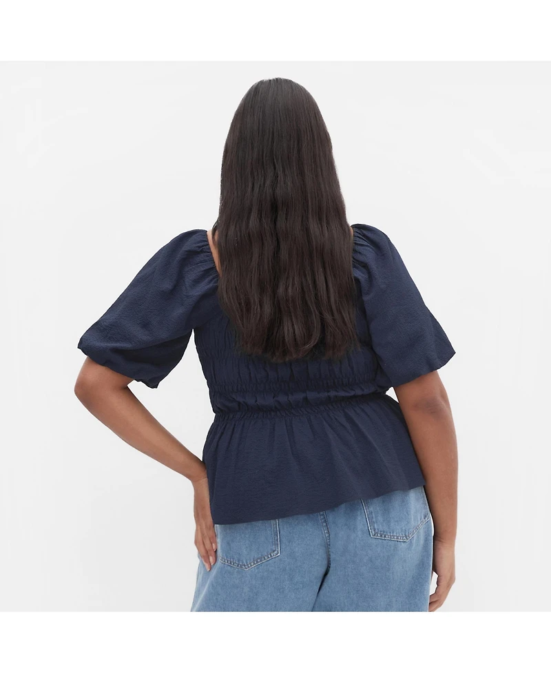 City Chic Women's Irina Shirred Peplum Top