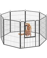 PawHut 39 Inch 8 Panel Heavy Duty Dog Playpen with Door,