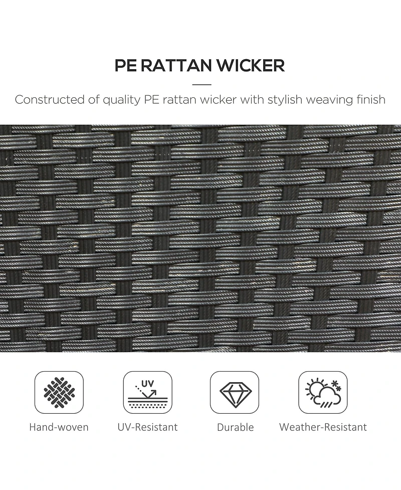 Outsunny 2 Outdoor Dining Chairs w/ Cushion, Patio Wicker,