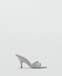 Mango Women's Rhinestone Studded Wedge Heel Sandals