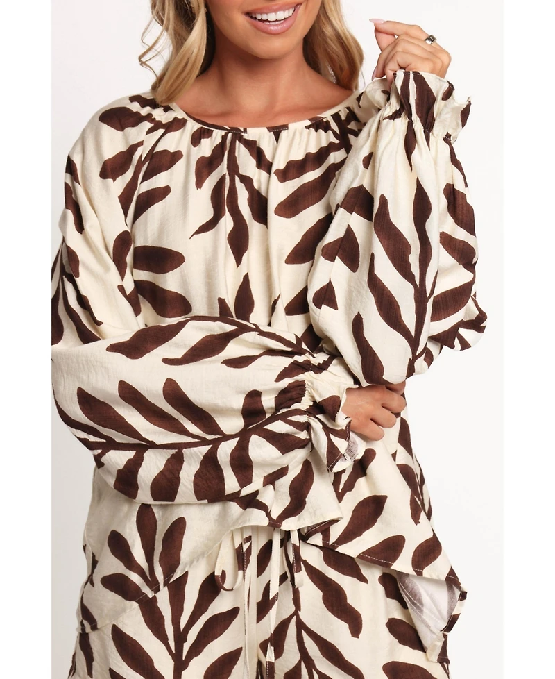 Petal and Pup Women's July Long Sleeve Smock Top