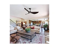 52-inch Lightweight Modern Black 3-Blade Ceiling Fans with Remote Control Function