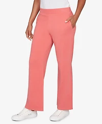 Ruby Rd. Petite Mid Rise Luxe Rib Knit Leisure Pants