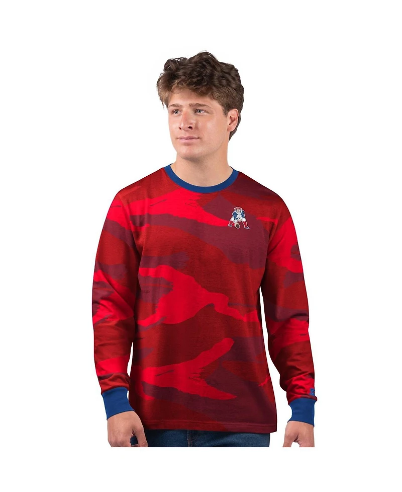 Starter Men's Red New England Patriots Thursday Night Gridiron Logo Long Sleeve T-Shirt