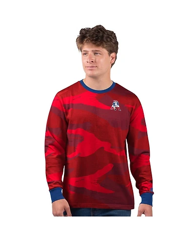 Starter Men's Red New England Patriots Thursday Night Gridiron Logo Long Sleeve T-Shirt