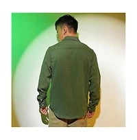 Campus Sutra Men's Forest Green Floral-Textured Shirt