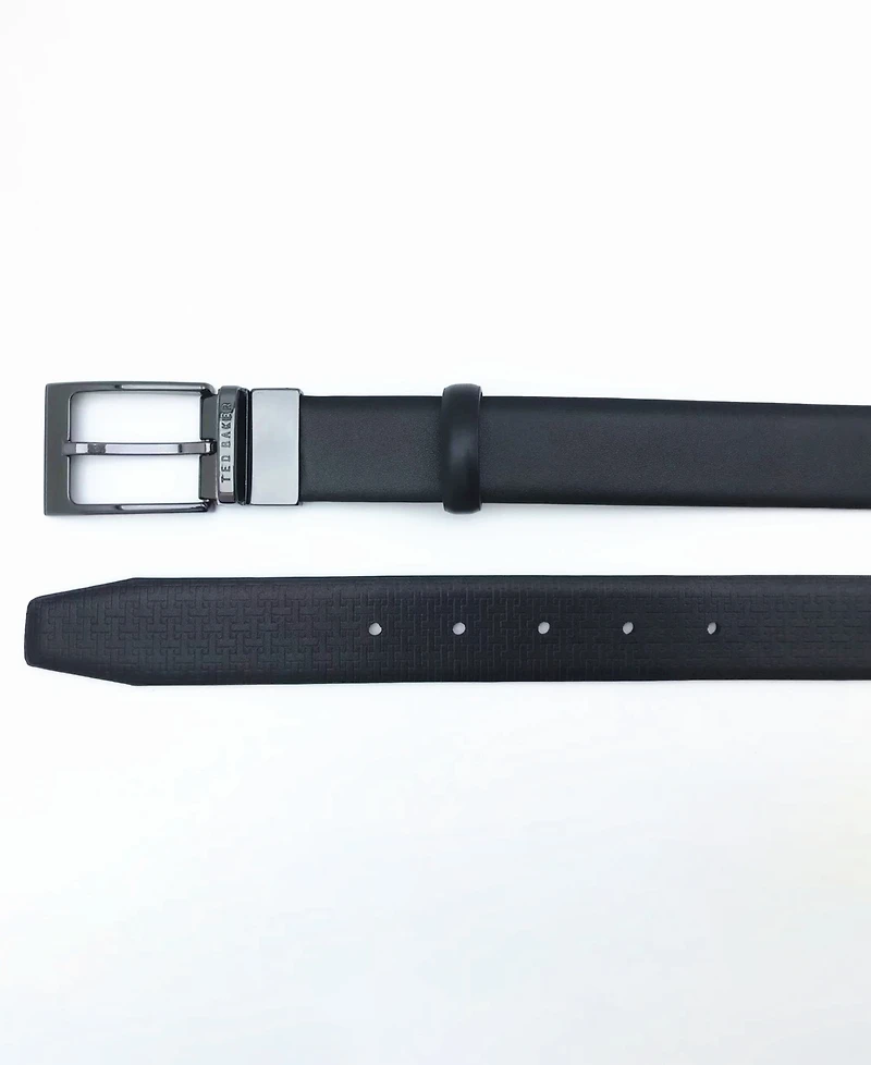 Ted Baker London Men's Reversible Double Loop Leather Belt