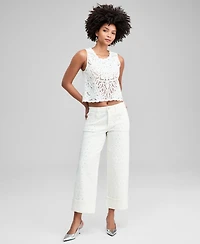 And Now This Women's Embellished Cuffed Wide-Leg Jeans, Macy's Exclusive