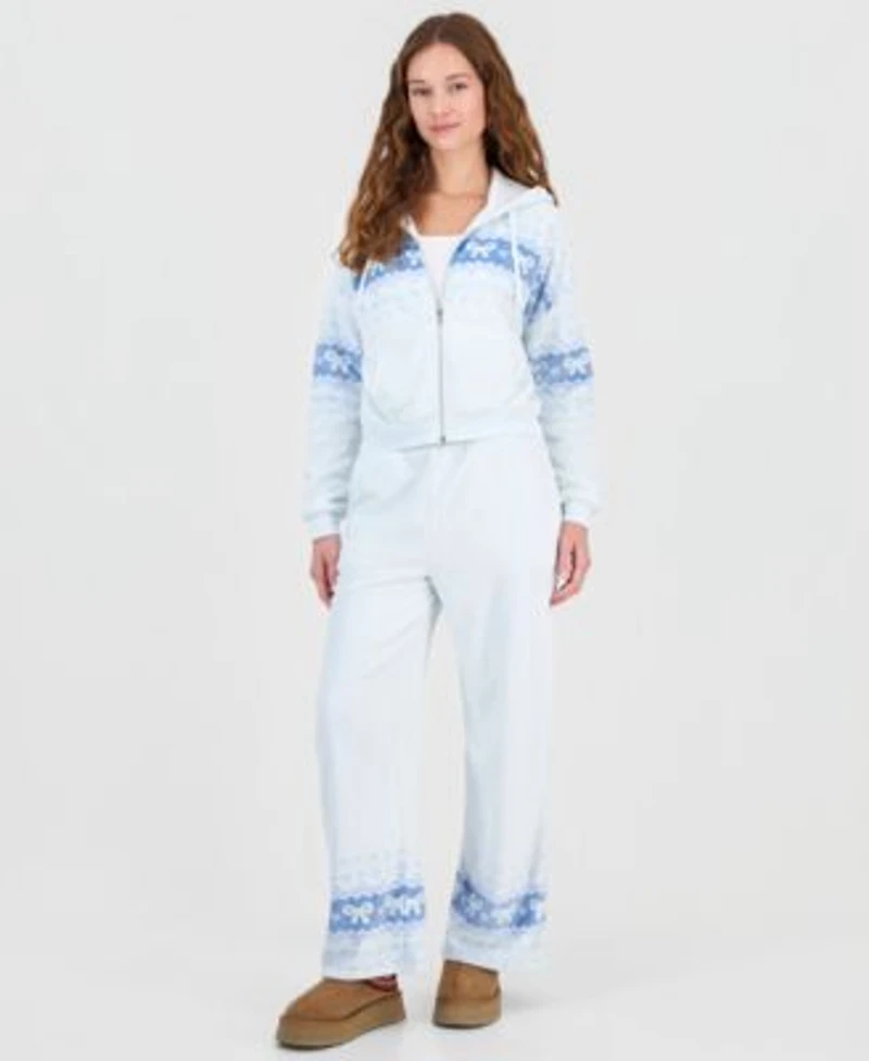 Sincerely Jules Fleece Zippered Hoodie Wide Leg Pants