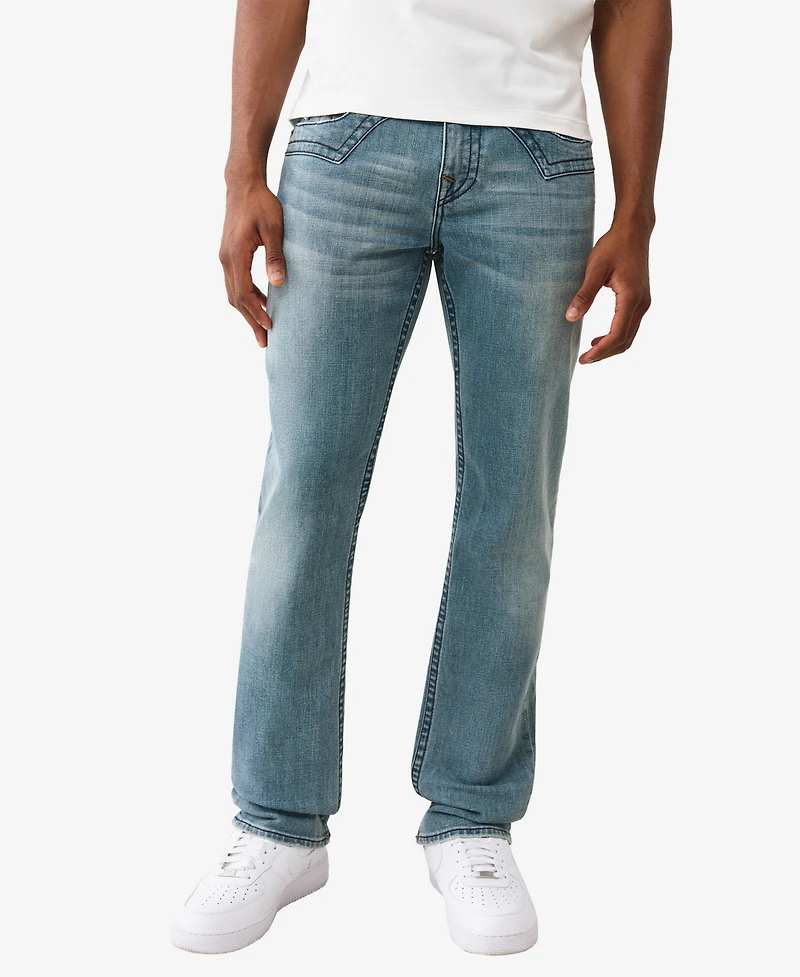 True Religion Men's Ricky Jimmy Straight Flap Pocket Jeans