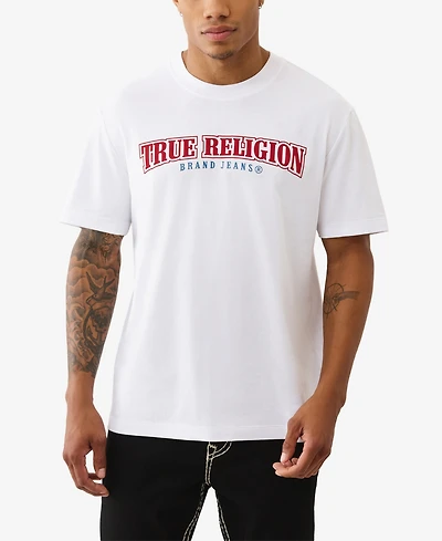 True Religion Men's Short-Sleeve Flock Buddha T-Shirt