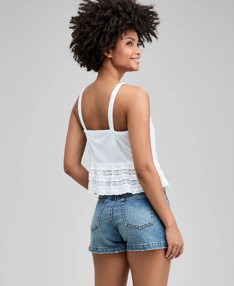 And Now This Women's Lace Inset Woven Tank, Macy's Exclusive