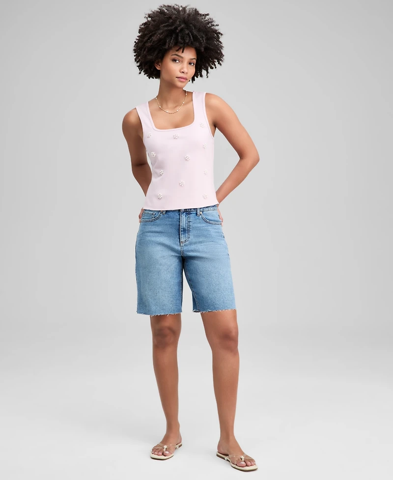 And Now This Women's High Rise Bermuda Jean Shorts, Macy's Exclusive