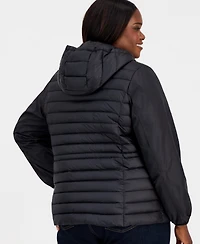 Calvin Klein Plus Mixed-Media Packable Coat