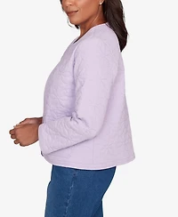 Alfred Dunner Women's Hilton Head Floral Quilted Patchwork Jacket