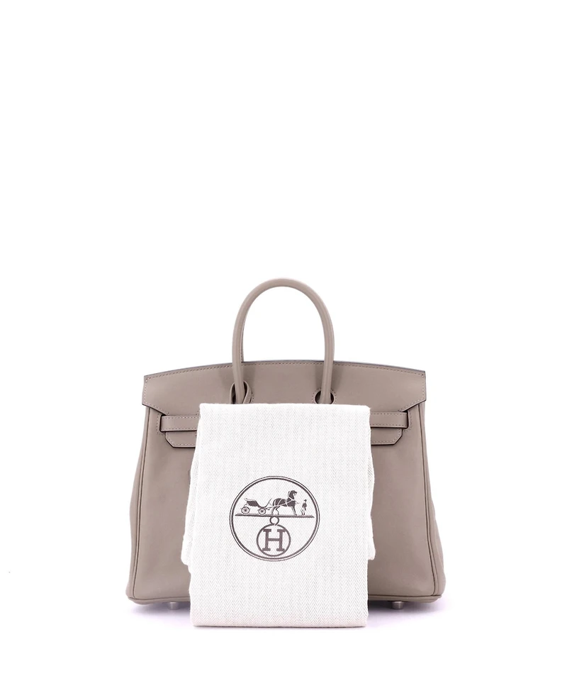 Pre-Owned Hermes Birkin 25 Handbag Swift with Palladium Hardware