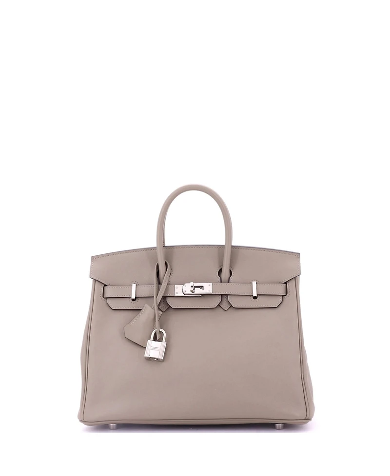 Pre-Owned Hermes Birkin 25 Handbag Swift with Palladium Hardware