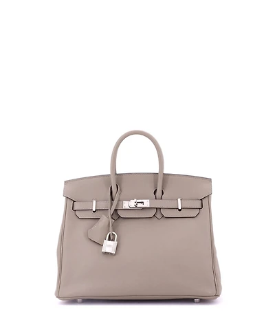 Pre-Owned Hermes Birkin 25 Handbag Swift with Palladium Hardware