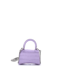 Pre-Owned Balenciaga Mini Hourglass Chain Top Handle Bag Embossed Leather