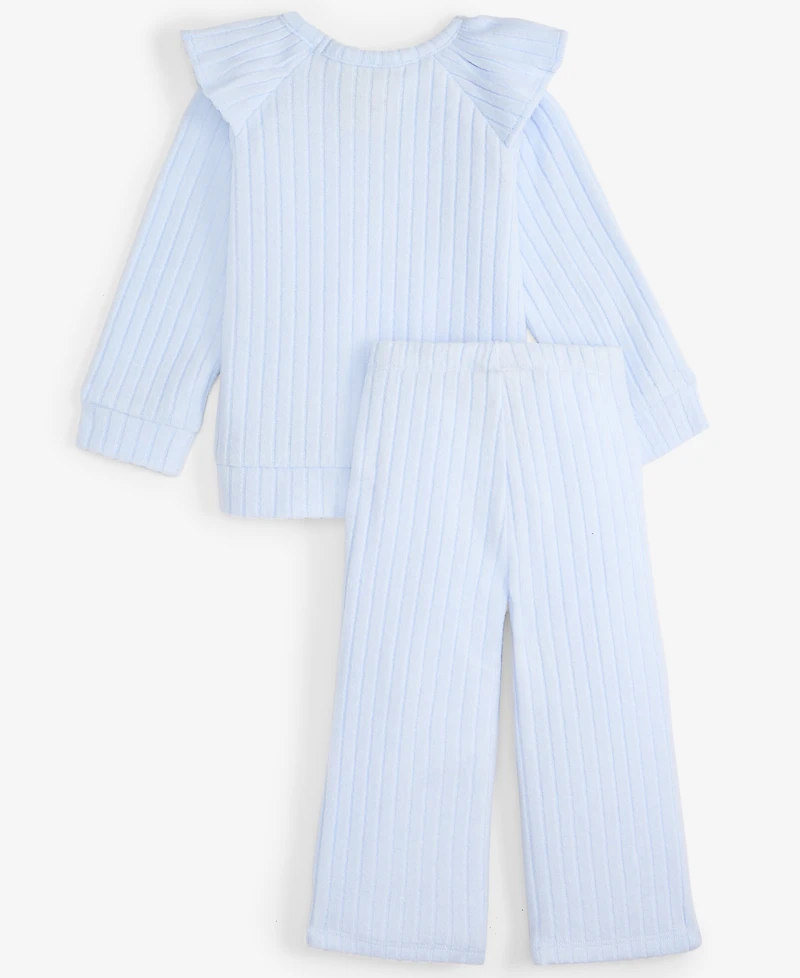 First Impressions Baby Girls 2-Pc. Wide Rib Soft and Cozy Top & Pants Set, Macy's Exclusive