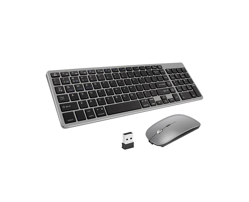 2.4G Wireless Keyboard and Mouse Combo - Dual-mode keyboard & Bluetooth mouse for Laptop, Desktop