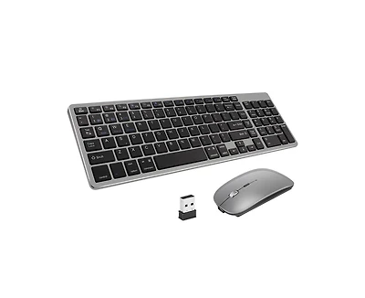 2.4G Wireless Keyboard and Mouse Combo - Dual-mode keyboard & Bluetooth mouse for Laptop, Desktop