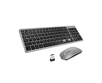 2.4G Wireless Keyboard and Mouse Combo - Dual-mode keyboard & Bluetooth mouse for Laptop, Desktop