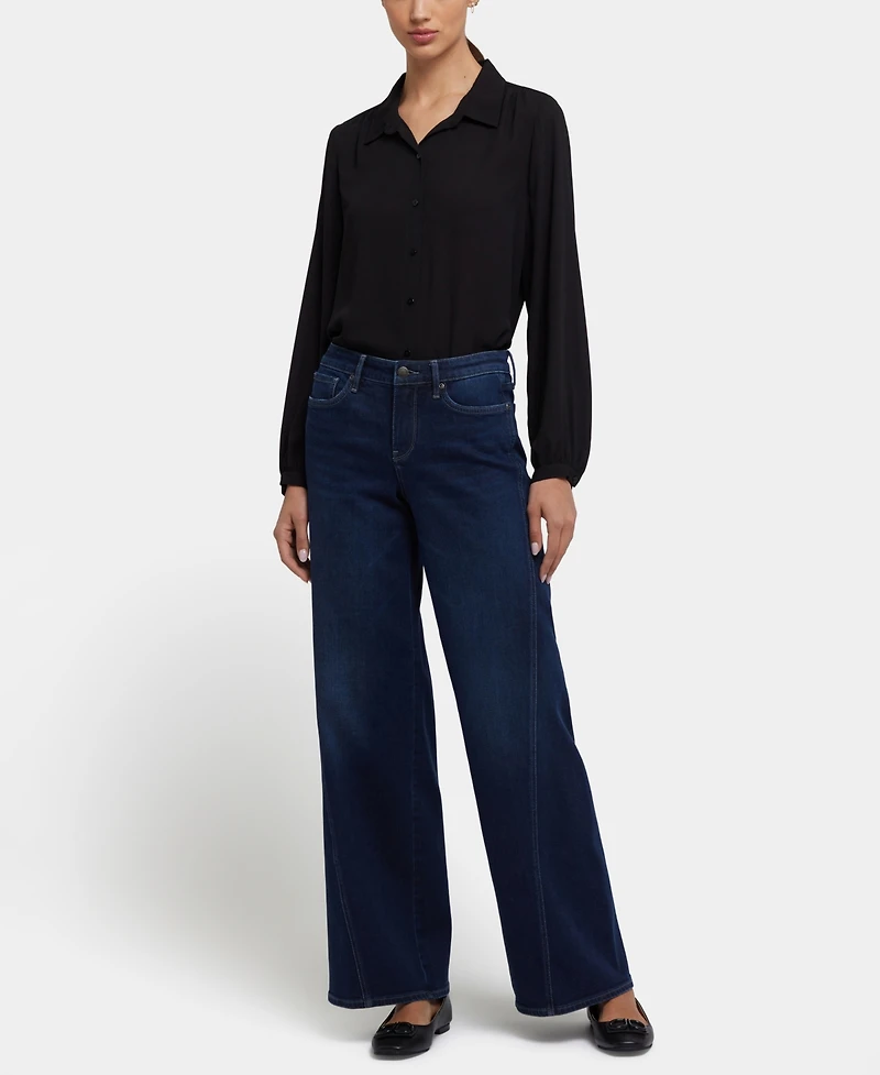 Nydj Petite Teresa Wide Leg Contoured Seam Jeans