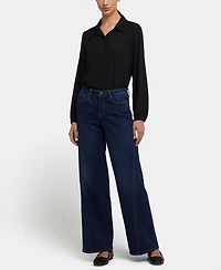 Nydj Petite Teresa Wide Leg Contoured Seam Jeans