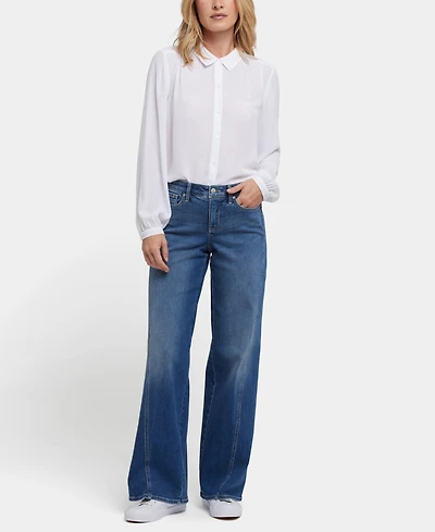 Nydj Petite Teresa Wide Leg Contoured Seam Jeans
