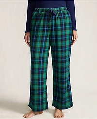 Lands' End Plus Flannel Wide Leg Sleep Pants