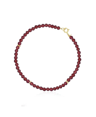 The Lovery Garnet Round Bead Bracelet 14K Gold