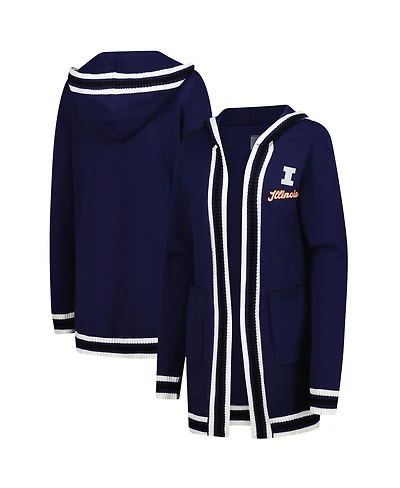 Gameday Couture Women's Navy Illinois Fighting Illini Tri-Blend Rounded Stripe Sweater