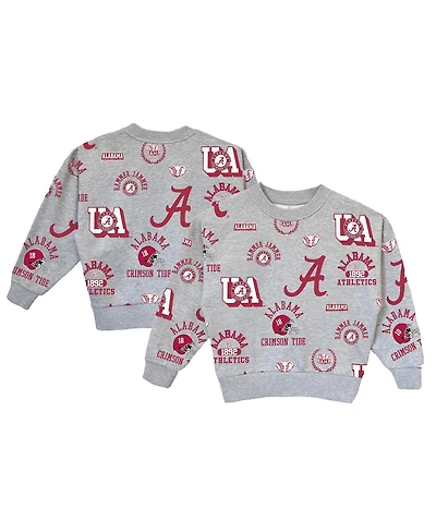 Gameday Couture Big Girls Gray Alabama Crimson Tide Always On Repeat Pullover Sweatshirt