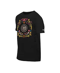 New Era Men's Black Chicago Cubs Dia de los Muertos Washed Oversized T-Shirt
