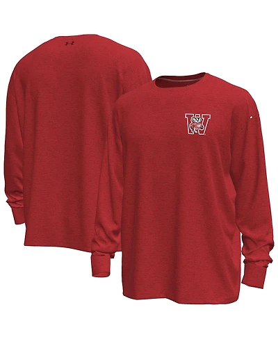 Under Armour Men's Red Wisconsin Badgers Throwback Motion Heavyweight Long Sleeve T-Shirt