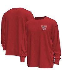 Under Armour Men's Red Wisconsin Badgers Throwback Motion Heavyweight Long Sleeve T-Shirt