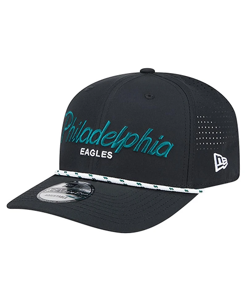 New Era Men's Black Philadelphia Eagles Script 9SEVENTY Adjustable Hat