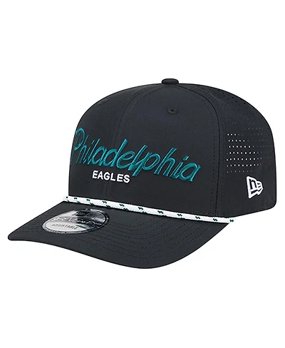 New Era Men's Black Philadelphia Eagles Script 9SEVENTY Adjustable Hat